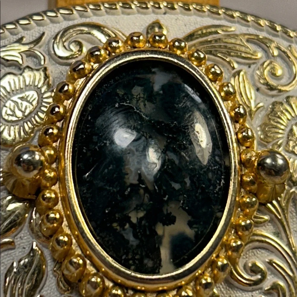 Vintage Huge Jasper ornate belt buckle